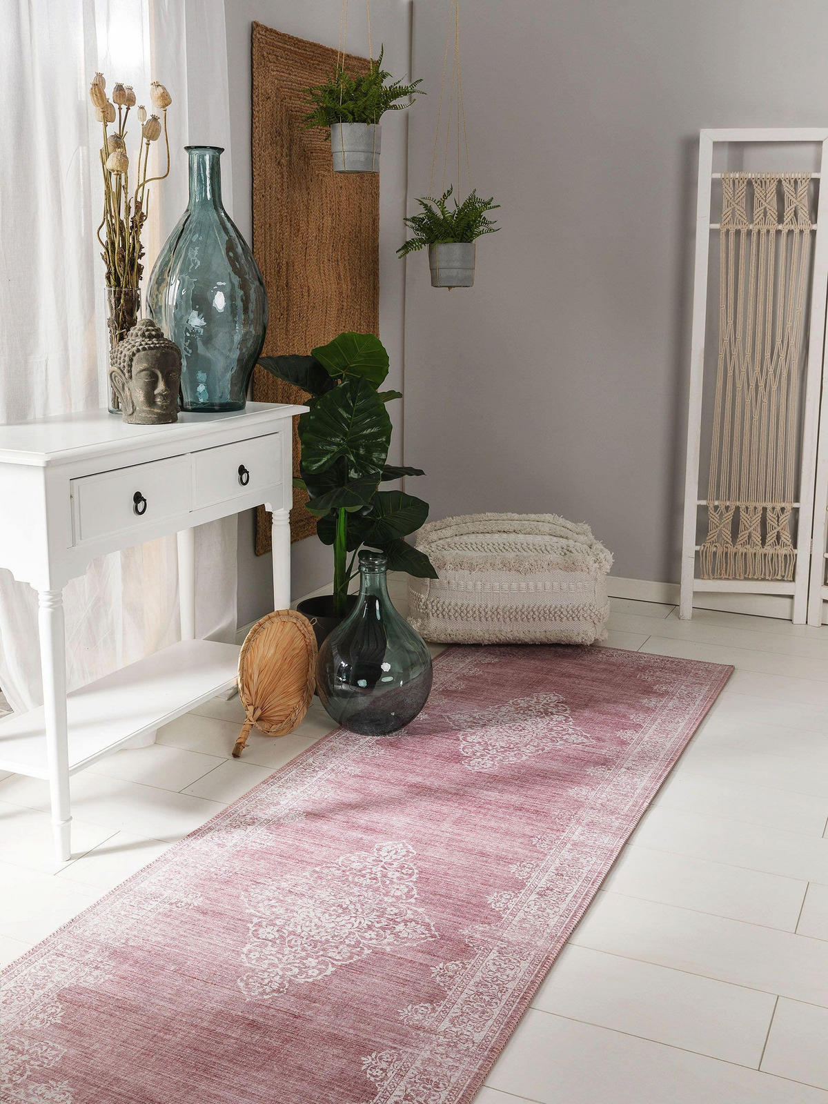 LÄUFER Laury Rosa 80x240 cm - Rosa, Textil (80/240cm) - benuta Pop