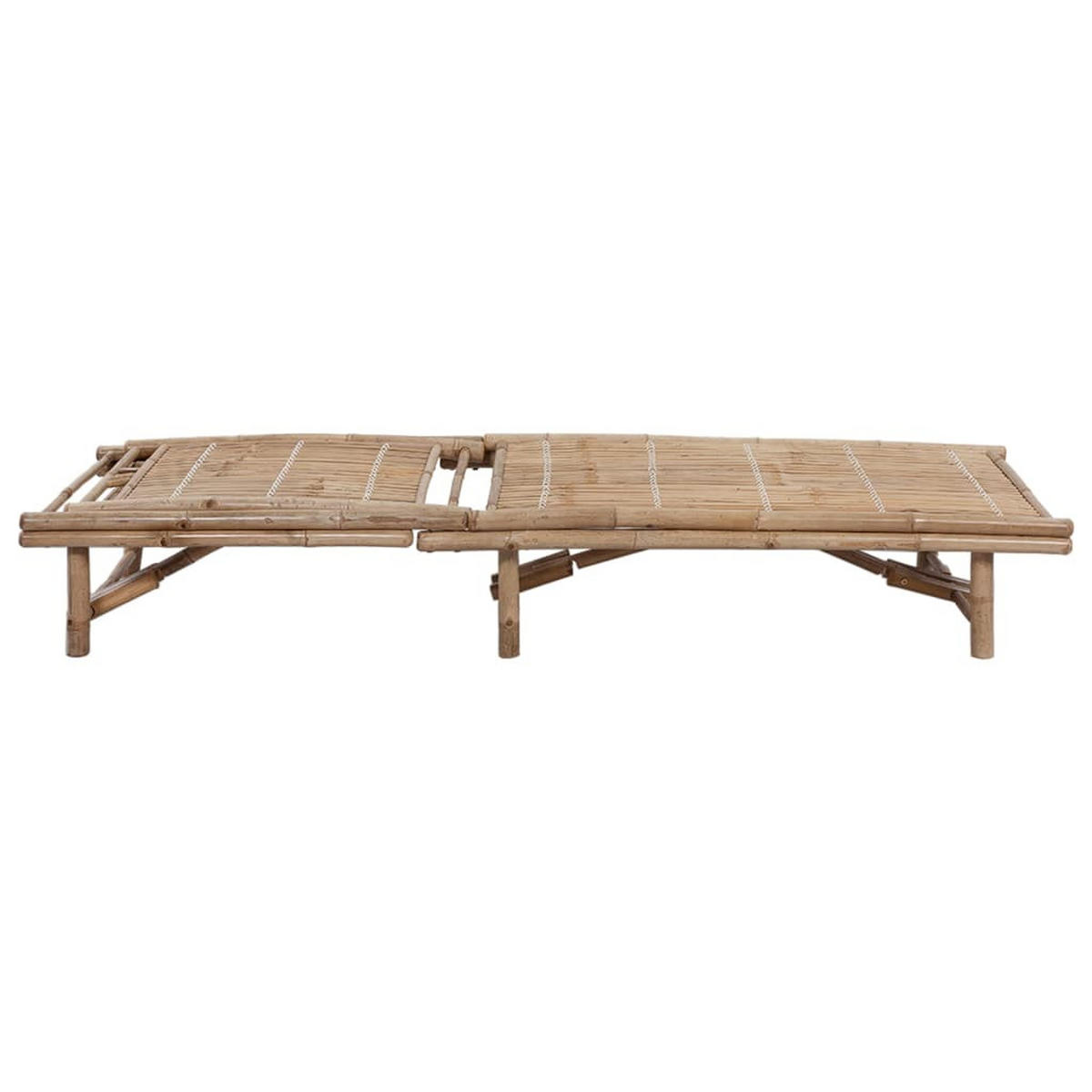 GARTEN-SONNENLIEGE mit Auflage Bambus - Anthrazit, Holz (65/87/200cm) - furnicato