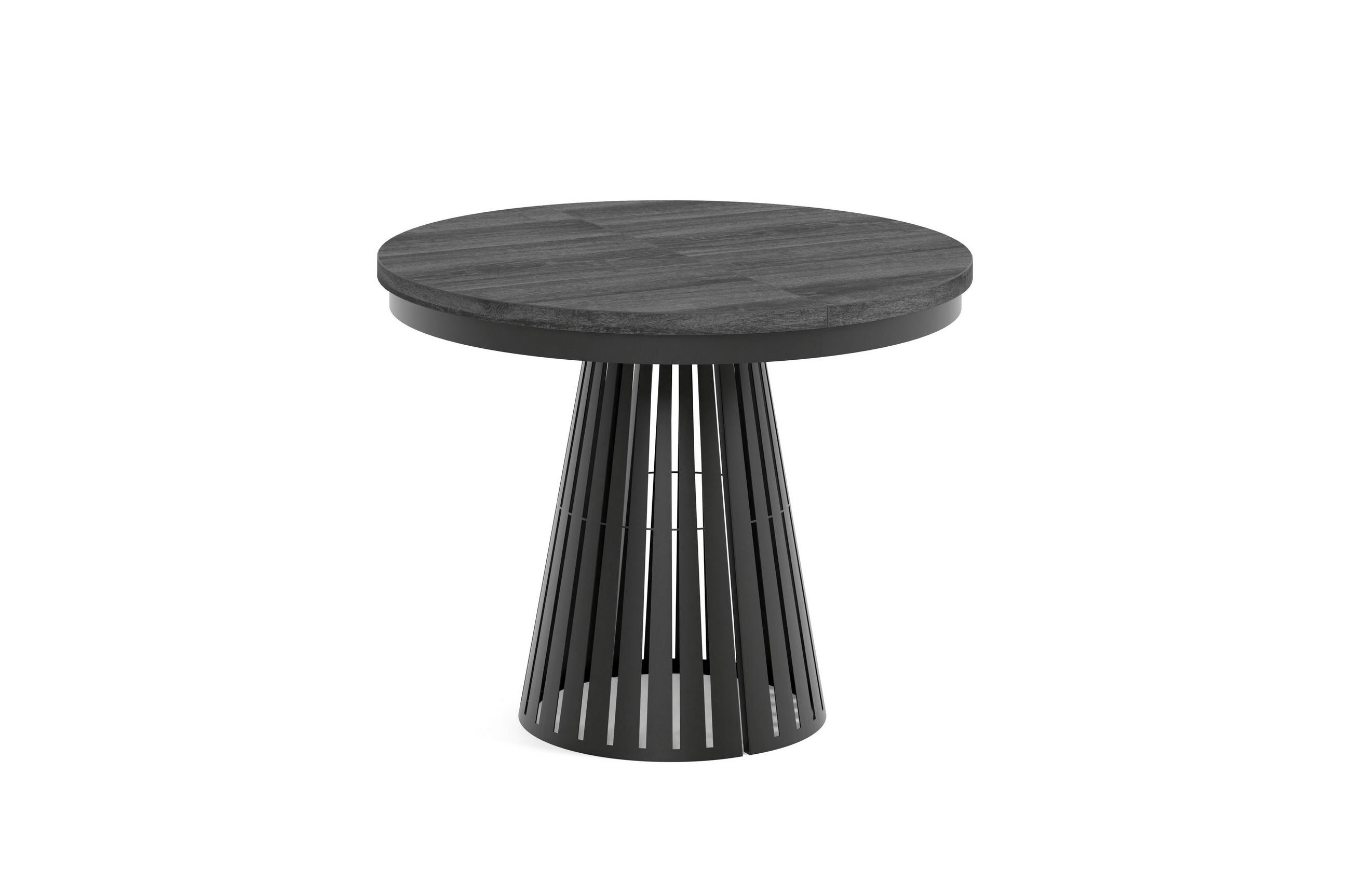 ESSTISCH Cone Bis - Anthrazit/Schwarz, Holzwerkstoff/Metall (100/100/76cm) - Meblini