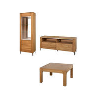 WOHNZIMMER-SET Latina Honig Eiche 3-teilig - Honigeiche/Braun, Holz/Metall (225/200/42cm) - Feldmann-Wohnen