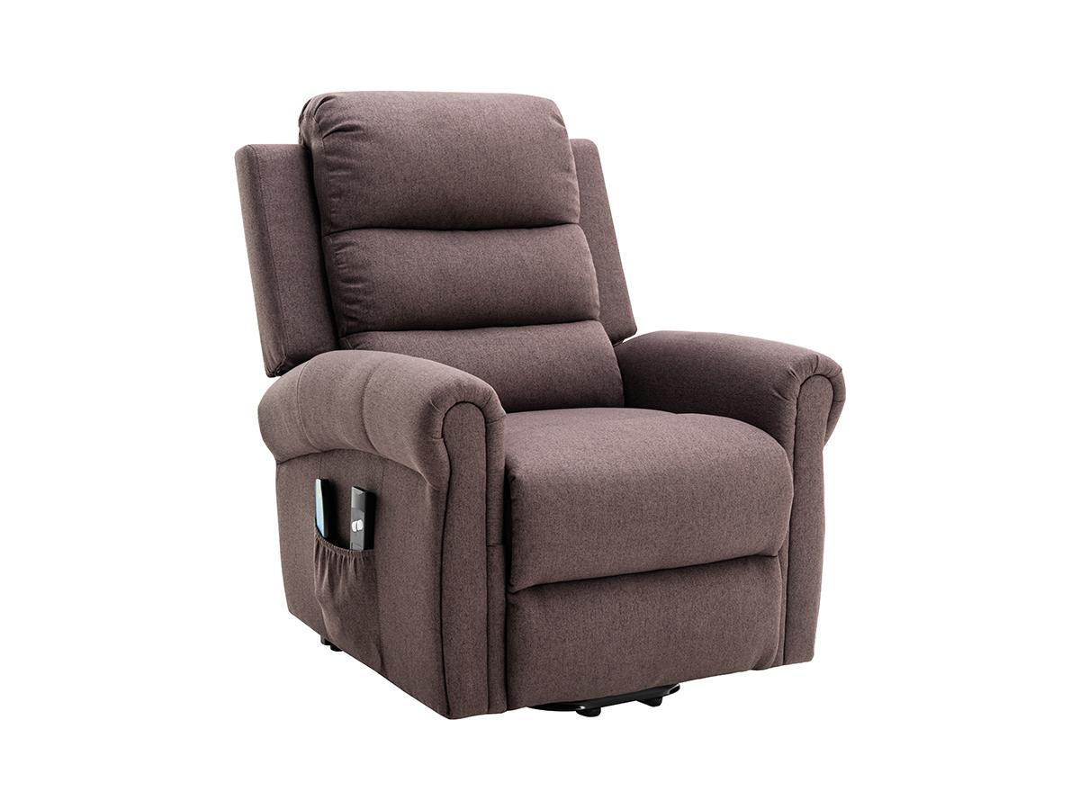 MASSAGESESSEL mit elektrischer Aufstehhilfe - Stoff - Braun - LOVARI - Braun, Textil (91/107/84cm) - Vente-Unique