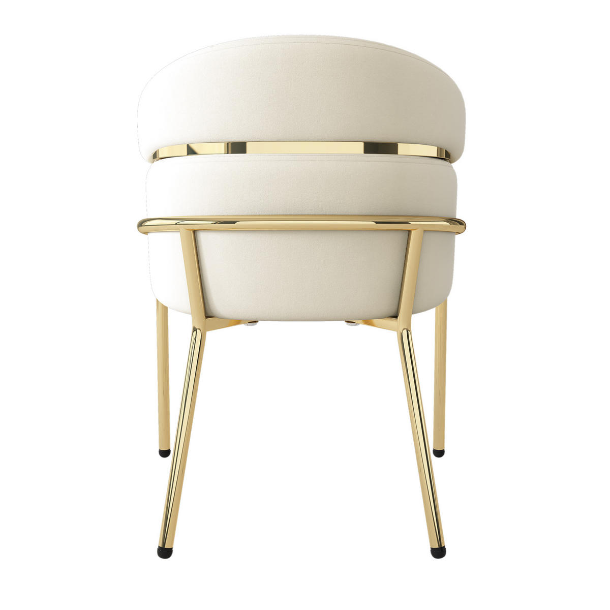 ESSZIMMERSTUHL 45x53x79 cm in Beige, Samt mit 4 Metallbeinen, modernes Design - Beige, Textil (45/79/53cm) - Modfu