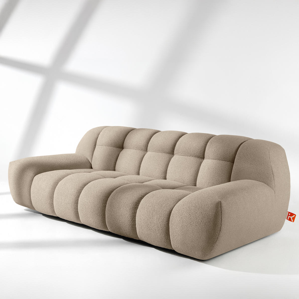 EINZELSOFA VENA Bouclé, Beige - Beige, Holz/Textil (225/72/105cm) - KONSIMO®