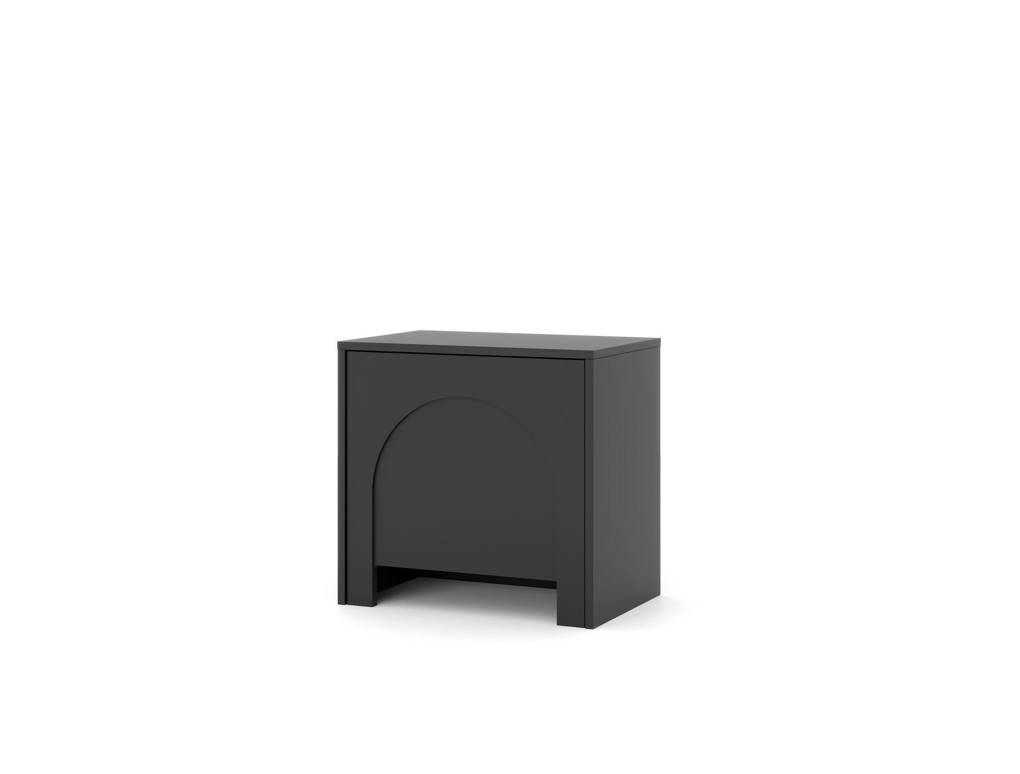 NACHTTISCH ARCO Schwarz, Gold 50x35x49 cm - Goldfarben/Schwarz, Holzwerkstoff (50/49/35cm) - FURNLUX