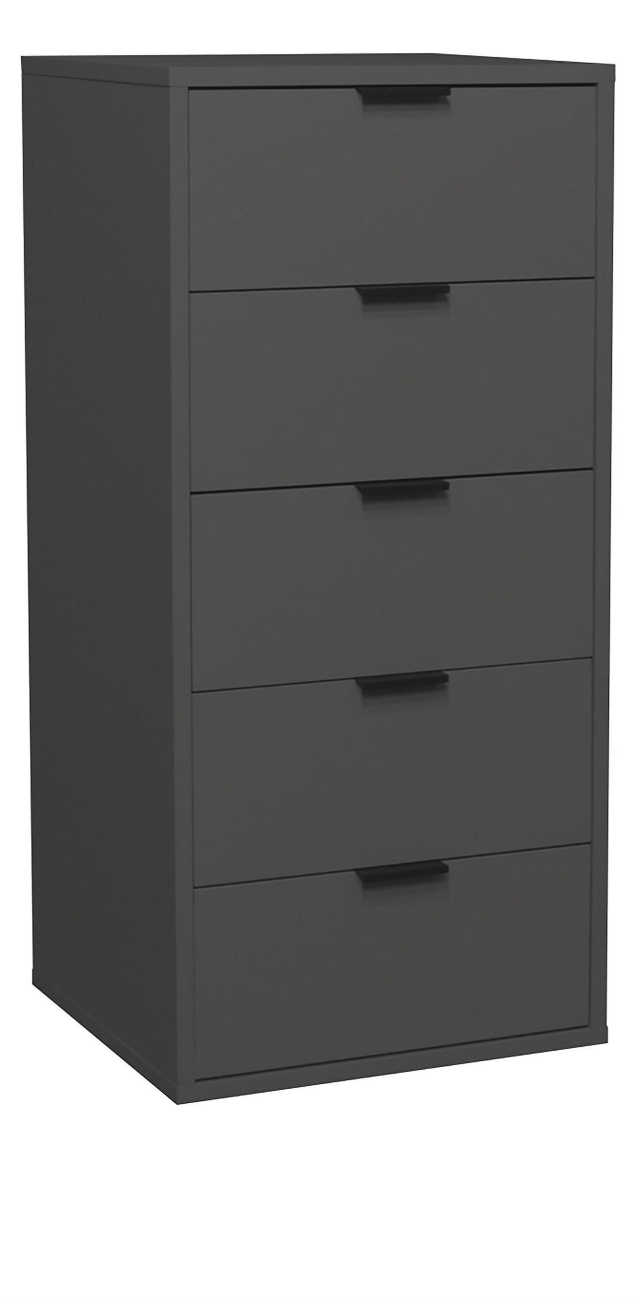 KOMMODE Erna 51x45x108 Anthrazit matt Lack - Anthrazit, Holzwerkstoff (51/108/45cm) - 58aufmkessel