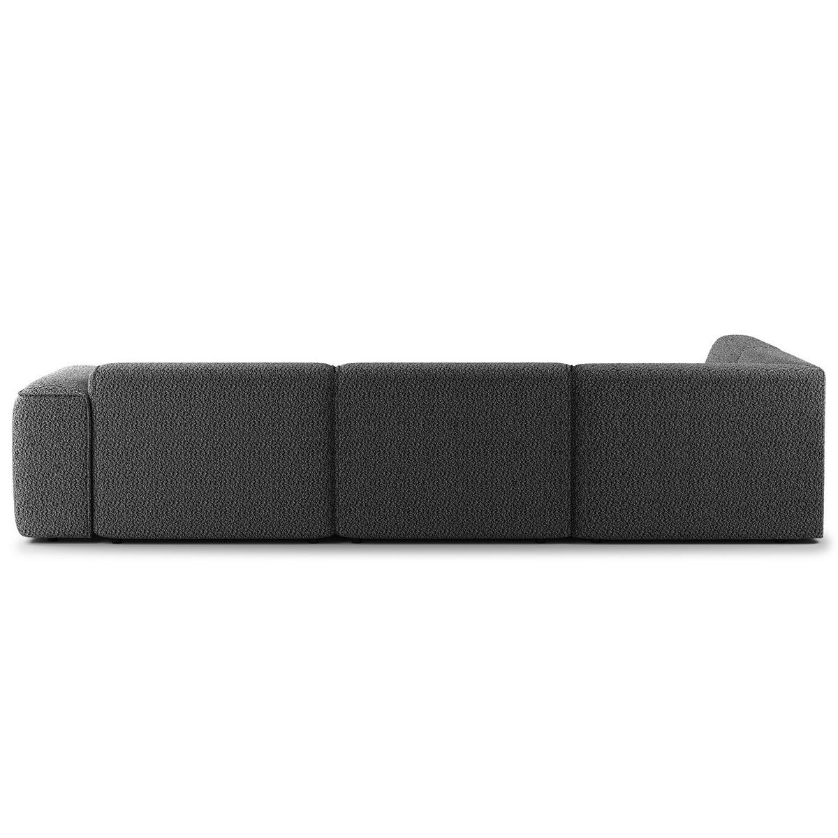 3-SITZER ECKSOFA mit Recamiere - Anthrazit/Schwarz, Kunststoff/Textil (295/231cm) - home24