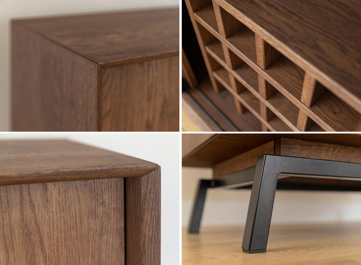 WOHNWAND 2er-Set Modern Loft Eiche Tabak 301 / 50 / 101cm - Eichefarben/Dunkelbraun, Holz/Metall (301/101/50cm) - Feldmann-Wohnen