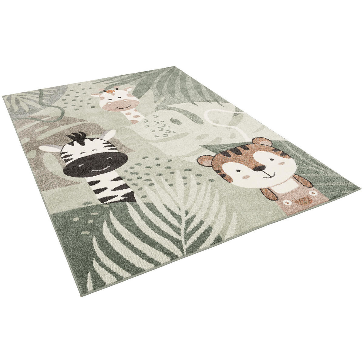 KINDER TEPPICH SOFTSTAR KIDS SAFARI FRIENDS - Grün, Textil (80/150cm) - Pergamon