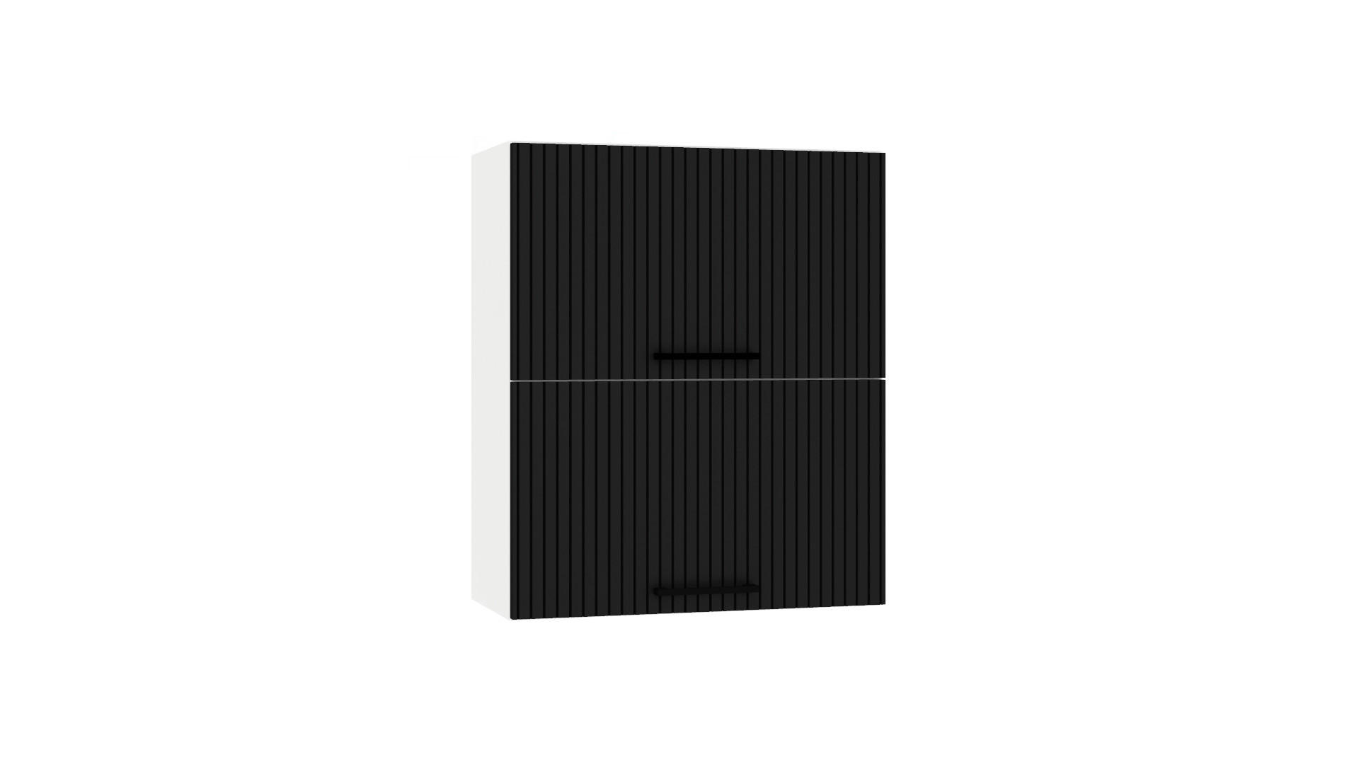 HÄNGESCHRANK - W60GRF/2 ( S2100/77 ) - KATE - Hochwertige Küchen Optik - Schwarz/Weiß, Holz/Metall (60/72/30cm) - ROYAL24_MARKT