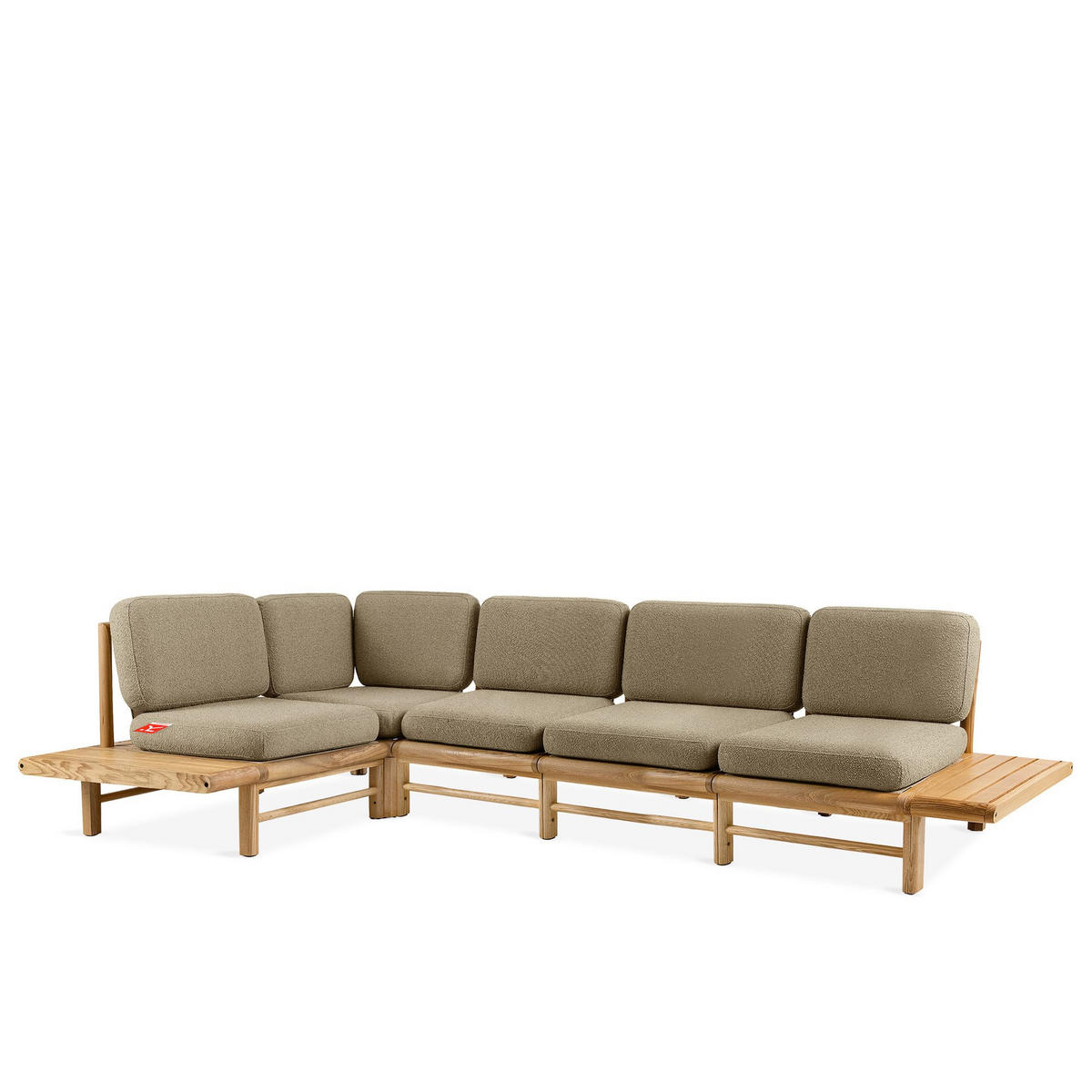 LOUNGESOFA ATREDA links - Beige, Holz/Textil (245/74/245cm) - KONSIMO®