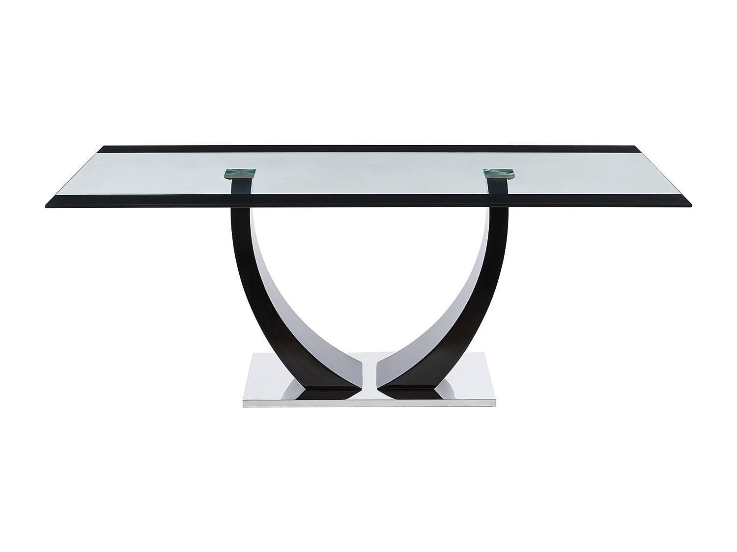ESSTISCH - 8 Personen - Glas - Transparent, Schwarz - MEZZO - Transparent/Schwarz, Glas (100/200/74.5cm) - Vente-Unique
