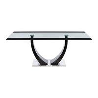 ESSTISCH - 8 Personen - Glas - Transparent, Schwarz - MEZZO - Transparent/Schwarz, Glas (100/200/74.5cm) - Vente-Unique