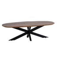 COUCHTISCH oval aus Mangoholz 130cm, braun - Braun, Holz (130/70/40cm) - Giga Meubel