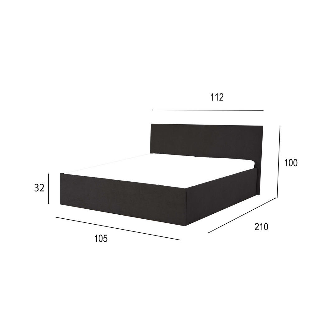 Thumbnail - Halmon Schlafkomfort Betten Polsterbett, Grau, Holz, H3, Höhe ca. 20 cm, 100x200 cm, Schlafzimmer, Betten, Polsterbette...