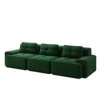 SOFA modular mit Tiefsitz 74 cm Cord Grün - Grün, Textil (293/69/104cm) - IVMEU