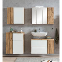 BADMÖBEL-SET 4-TLG. Vasto-03 - Weiß, Holzwerkstoff (165/200/35cm) - Lomado