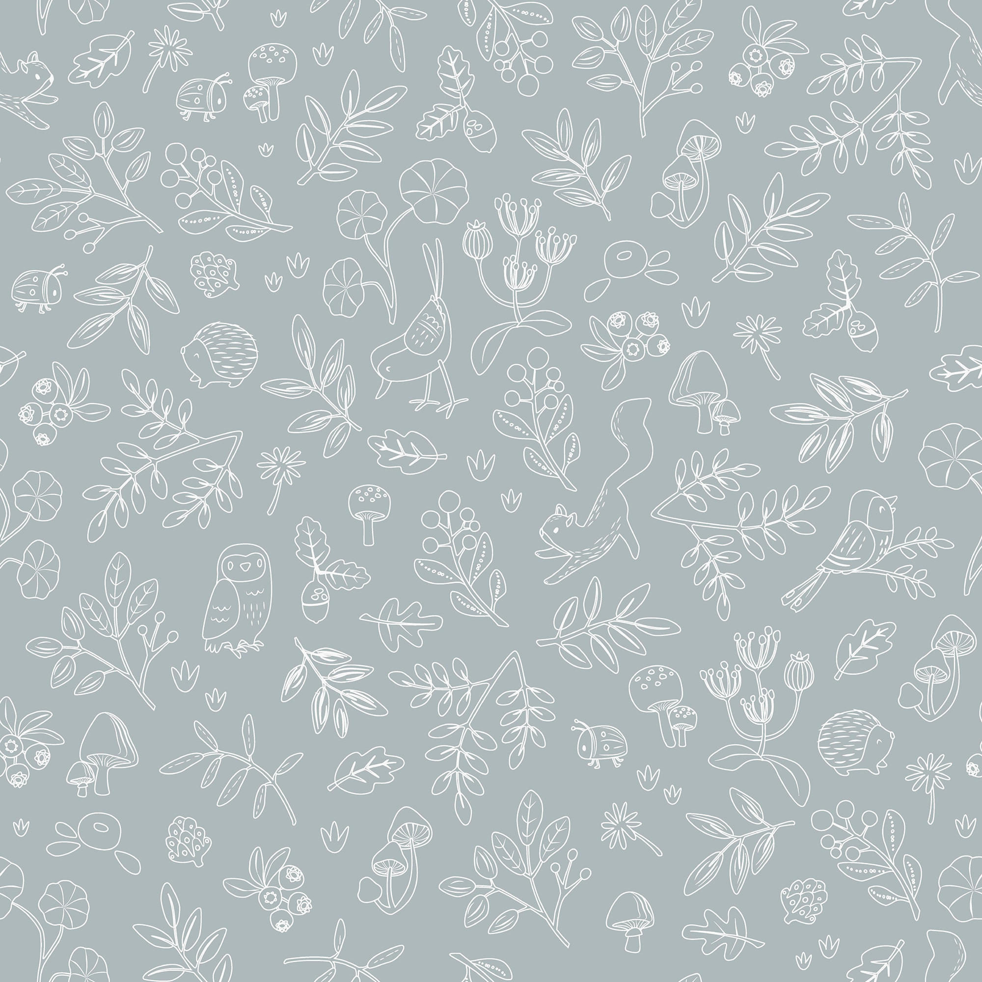 TAPETE Forest Wonders - Blau/Weiß, Papier/Kunststoff (53/1000cm) - Little Dutch