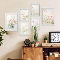 POSTER Set Mit 6 Blumensammlung A3 & A4 Schwarzer Rahmen - Schwarz, Papier (29/3cm) - Nacnic