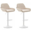 BARHOCKER 2er Set Stoff creme - Creme/Weiß, Textil/Metall (51/89/52cm) - CLP