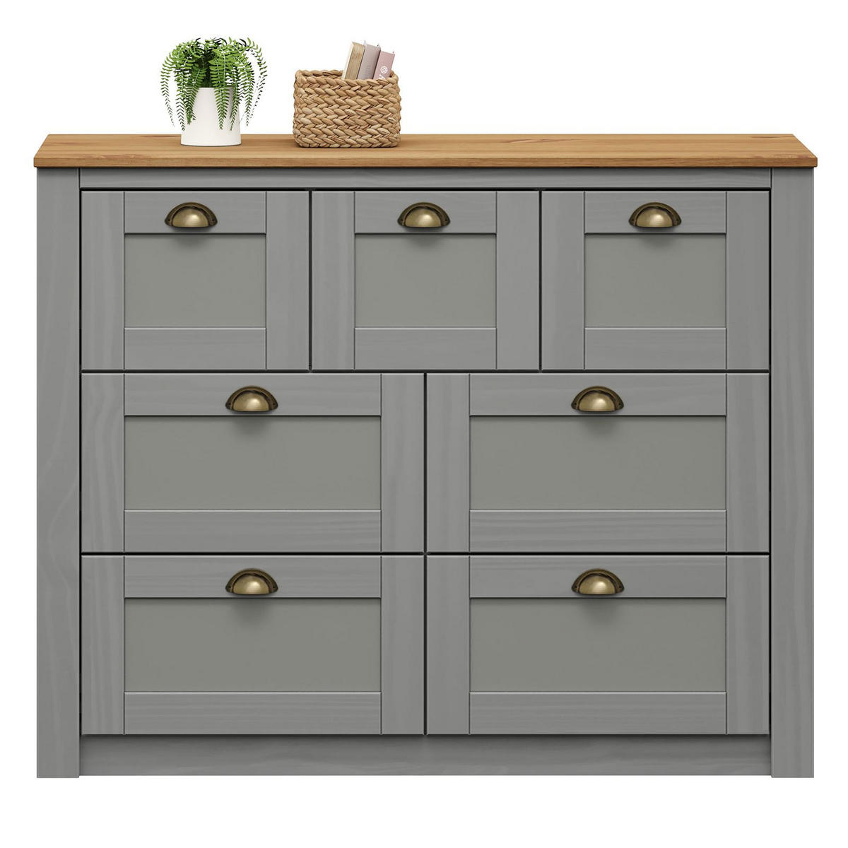 SIDEBOARD BOLTON - Braun/Grau, Holz (110/87/40cm) - IDIMEX