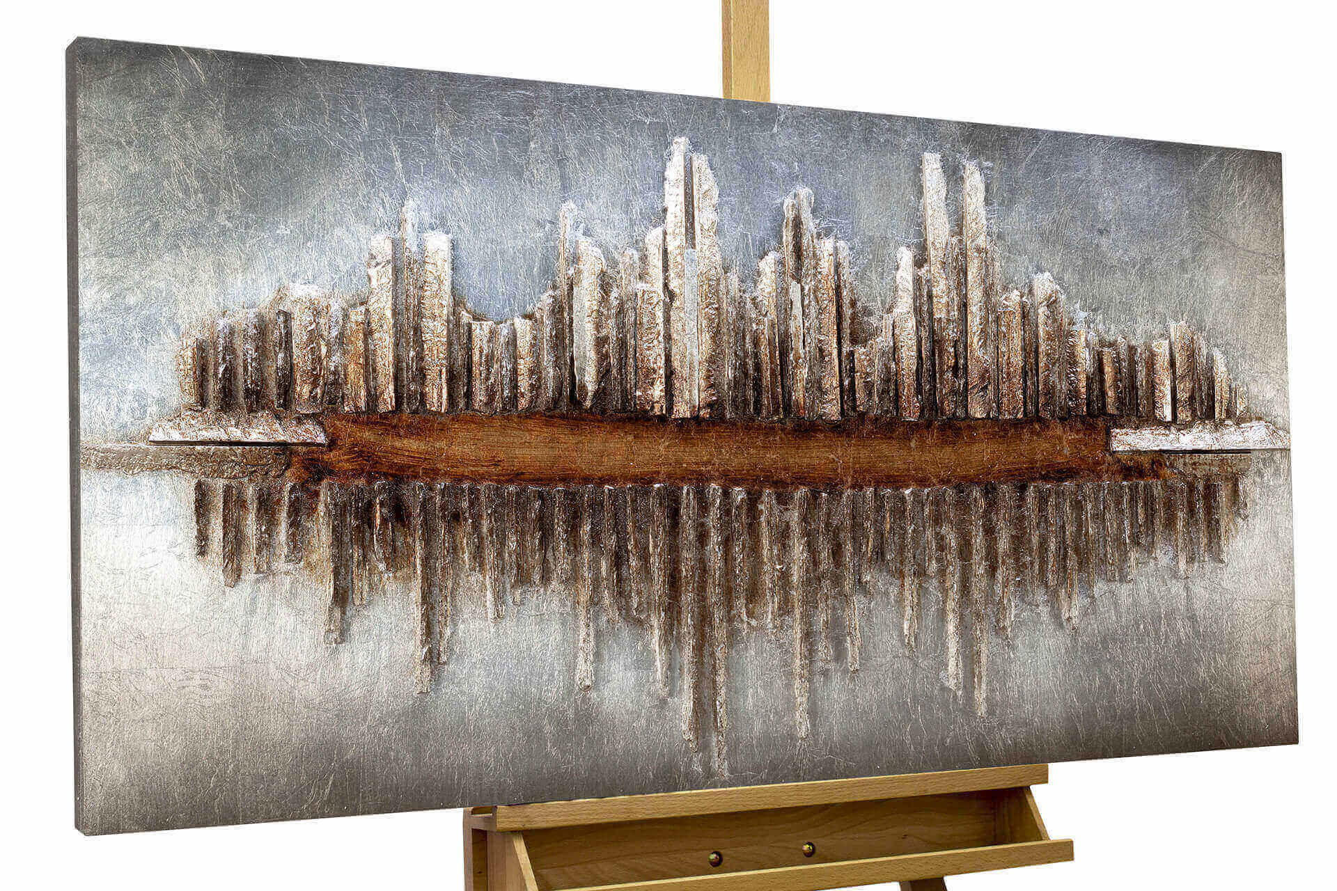 Kunstloft Holzbild Schwarz, Braun 6.81x60 cm