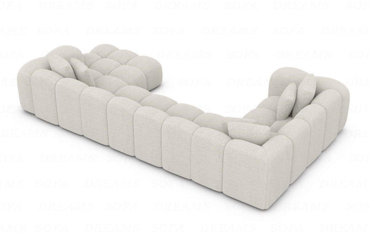 WOHNLANDSCHAFT Cloud Pearl Boucléstoff - Perlmutt, Kunststoff (314/72/184cm)