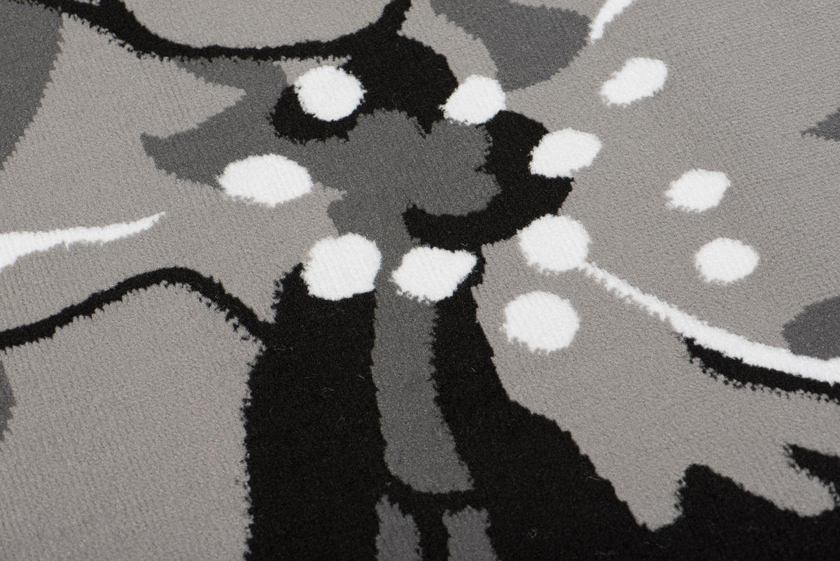 TEPPICH MAYA Schwarz Floral Blumen 250/350 cm - Schwarz, Textil (250/350cm) - Tapiso
