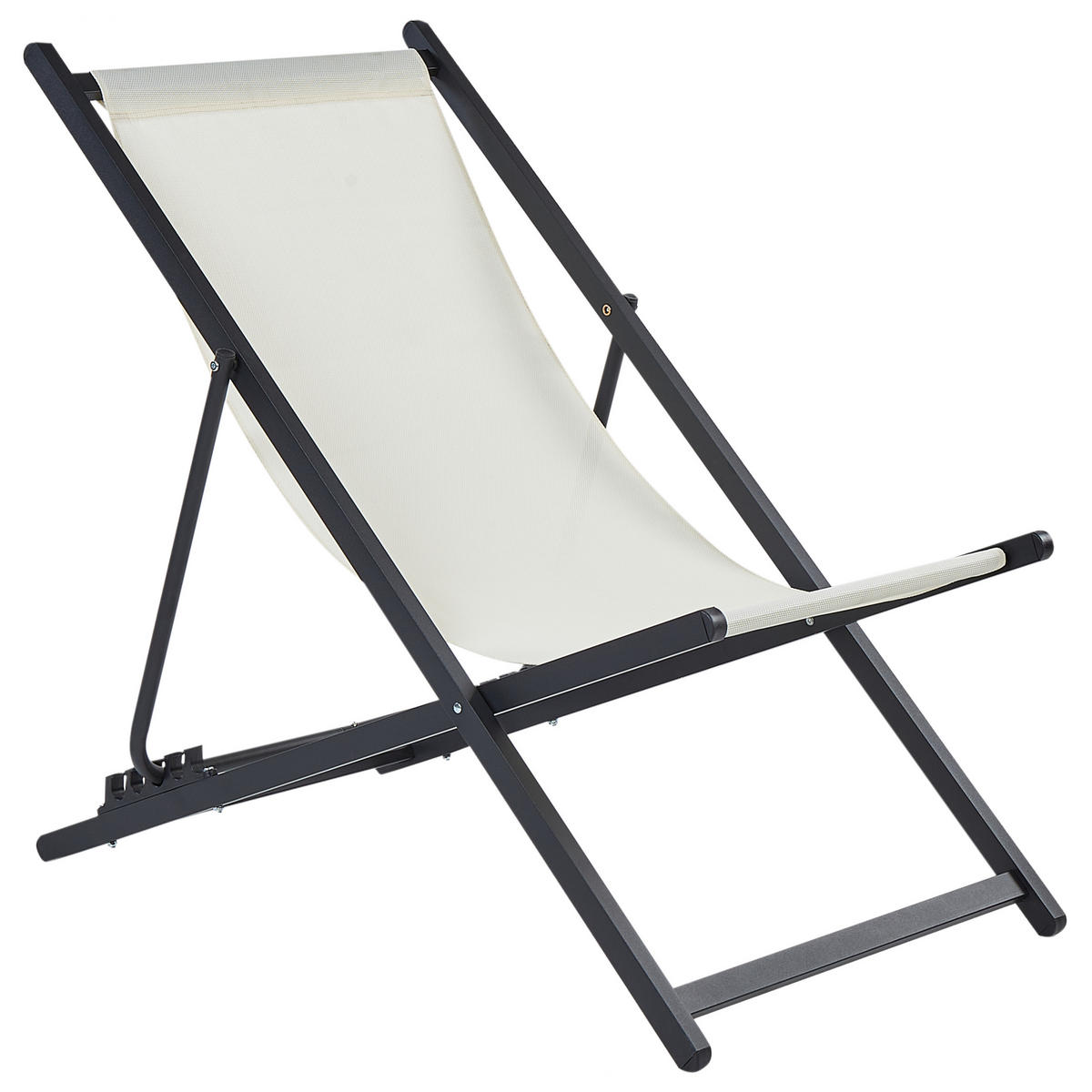 GARTENSTUHL Beige Locri II - Beige/Schwarz, Metall (60/79/95cm) - Beliani