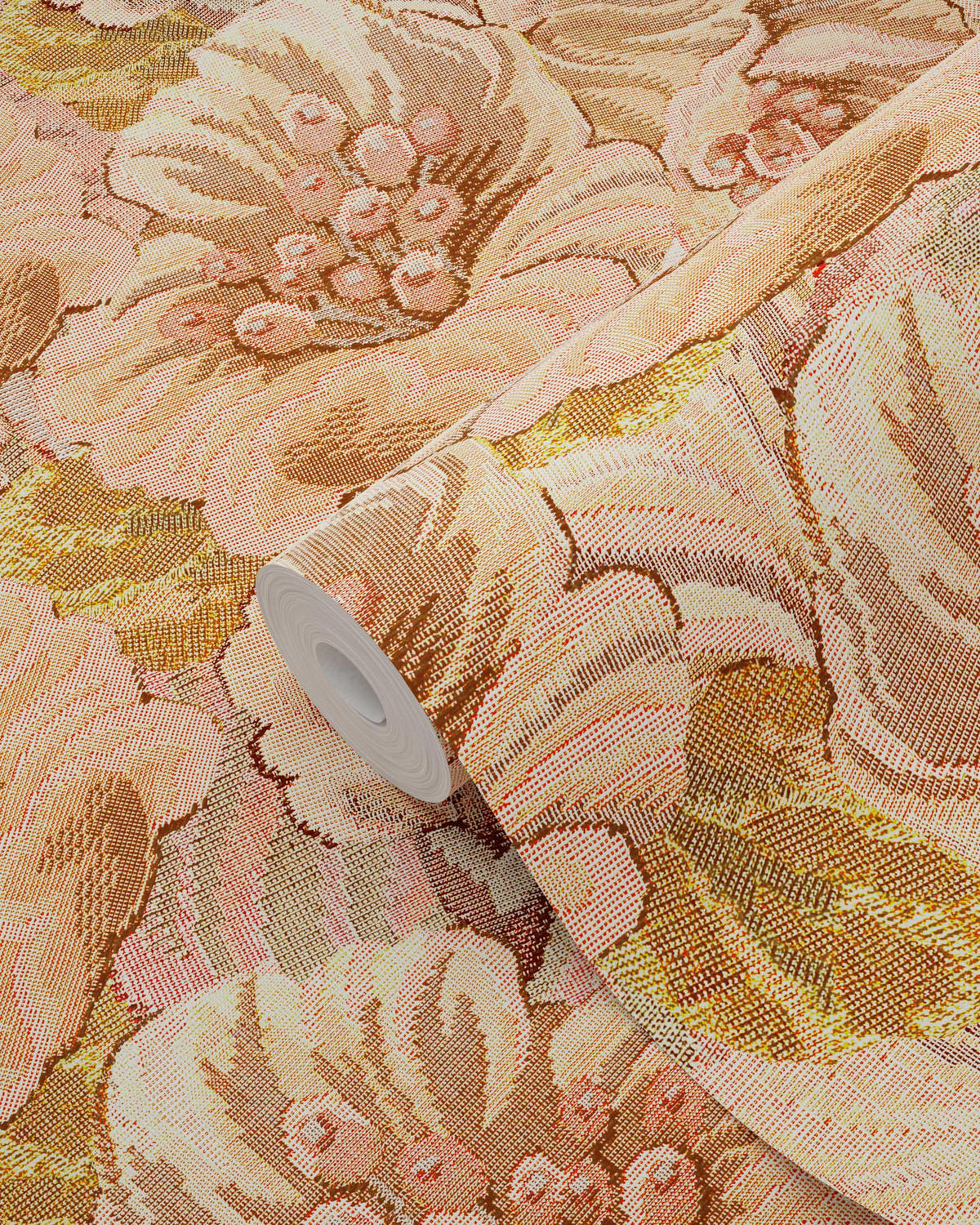 TAPETE gesticktes Blumenmuster 50 x 900 cm - Gelb, Papier (50/900cm) - ESTAhome
