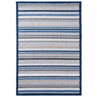 TEPPICH In-Outdoor Blau Abstract, Streifen - Kurzflor Rechteckig Grau - 140 x 200 cm - Blau/Grau, Textil (140/200cm) - Mazovia