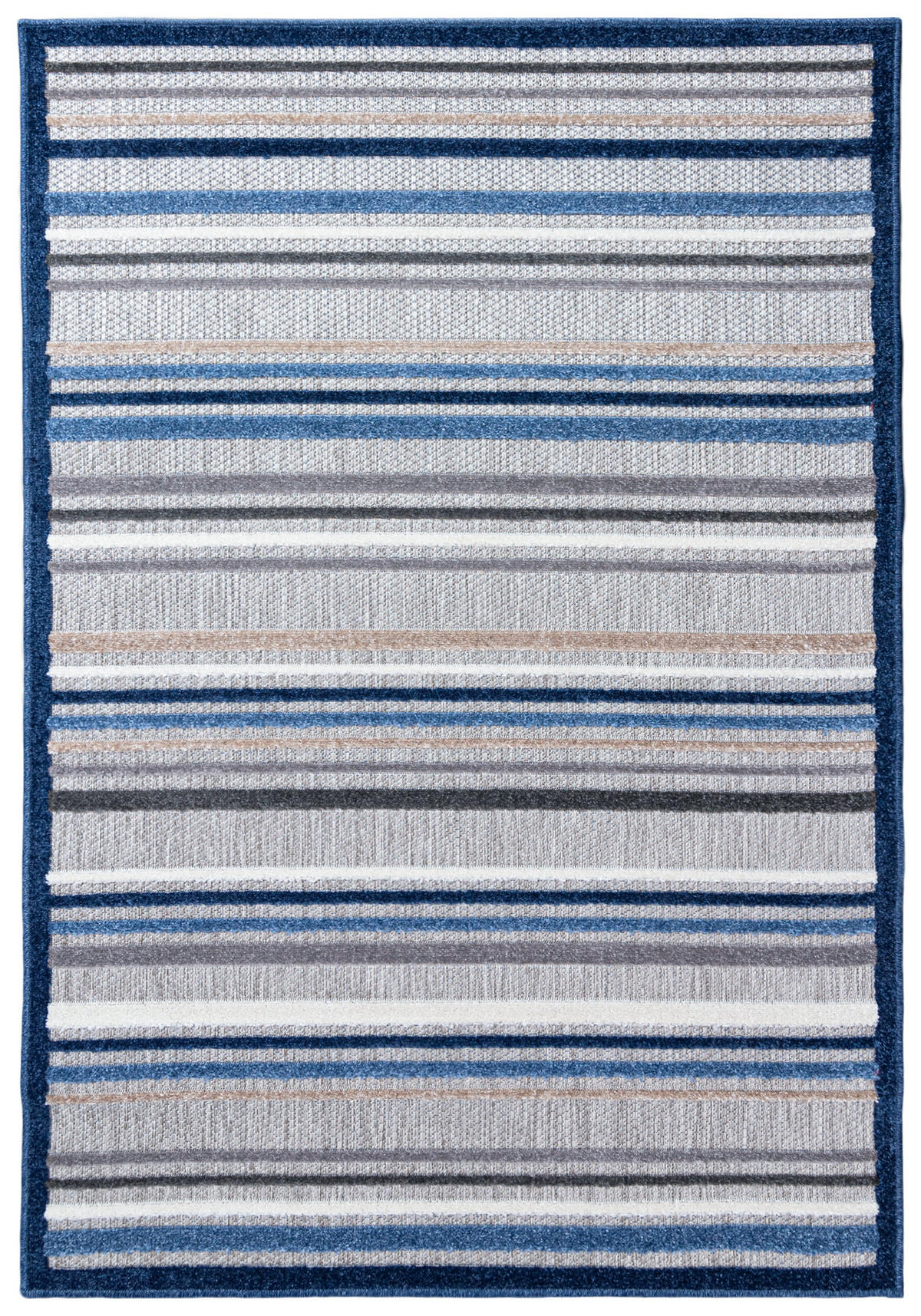 TEPPICH In-Outdoor Blau Abstract, Streifen - Kurzflor Rechteckig Grau - 140 x 200 cm - Blau/Grau, Textil (140/200cm) - Mazovia