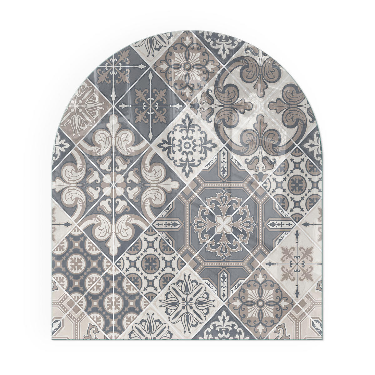 GLASPLATTE für Kamin 80x70 cm - Grau, Glas (80/70/0.4cm) - TULUP