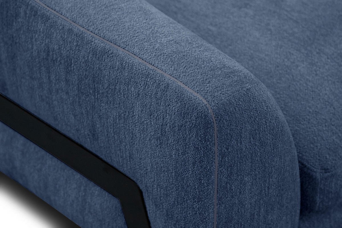 ECKSOFA WINTER 4-Sitzer, dunkelblau - Schwarz/Dunkelblau, Holzwerkstoff/Textil (293/172cm) - Courtois Laville
