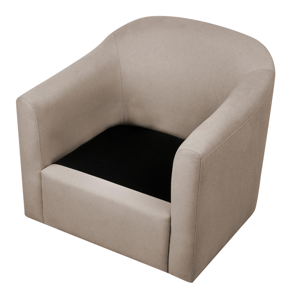DREHSESSEL Stoff Taupe Magnor - Taupe, Textil (76/74/73cm) - Beliani