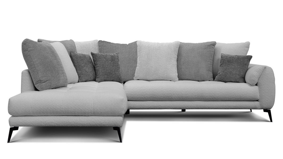 ECKSOFA CALME 5-Sitzer, hellgrau und dunkelgrau - Dunkelgrau, Holz/Textil (294/229cm) - Courtois Laville