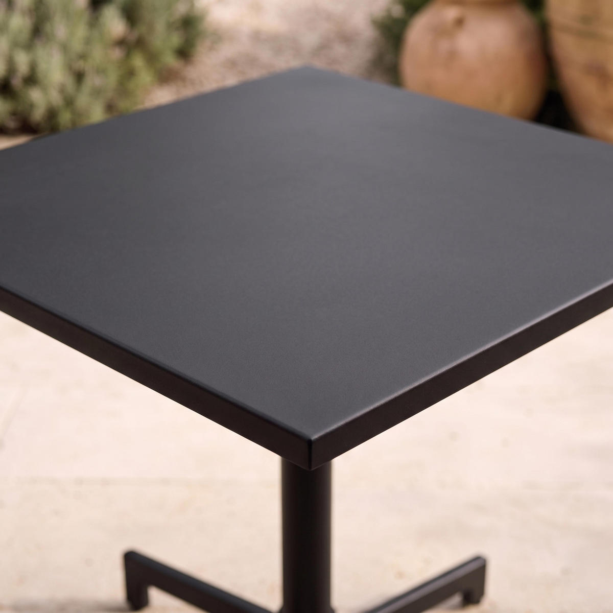 BISTROTISCH, Anthrazitgrau - Grau, Metall (70/70/72cm) - Oviala