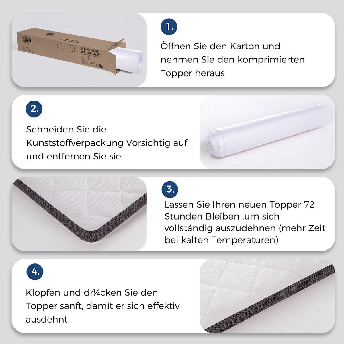 MATRATZE H3 7 Zonen Schaumstoffmatratze, Mittelfest, Oeko-Tex Zertifiziert, 140/200/7 cm - Weiß, Metall (140/200cm) - Rolipo