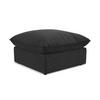 POUF Samt Stoff Schwarz - Schwarz, Holzwerkstoff/Kunststoff (75/45/75cm) - Makamii