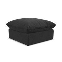 POUF Samt Stoff Schwarz - Schwarz, Holzwerkstoff/Kunststoff (75/45/75cm) - Makamii