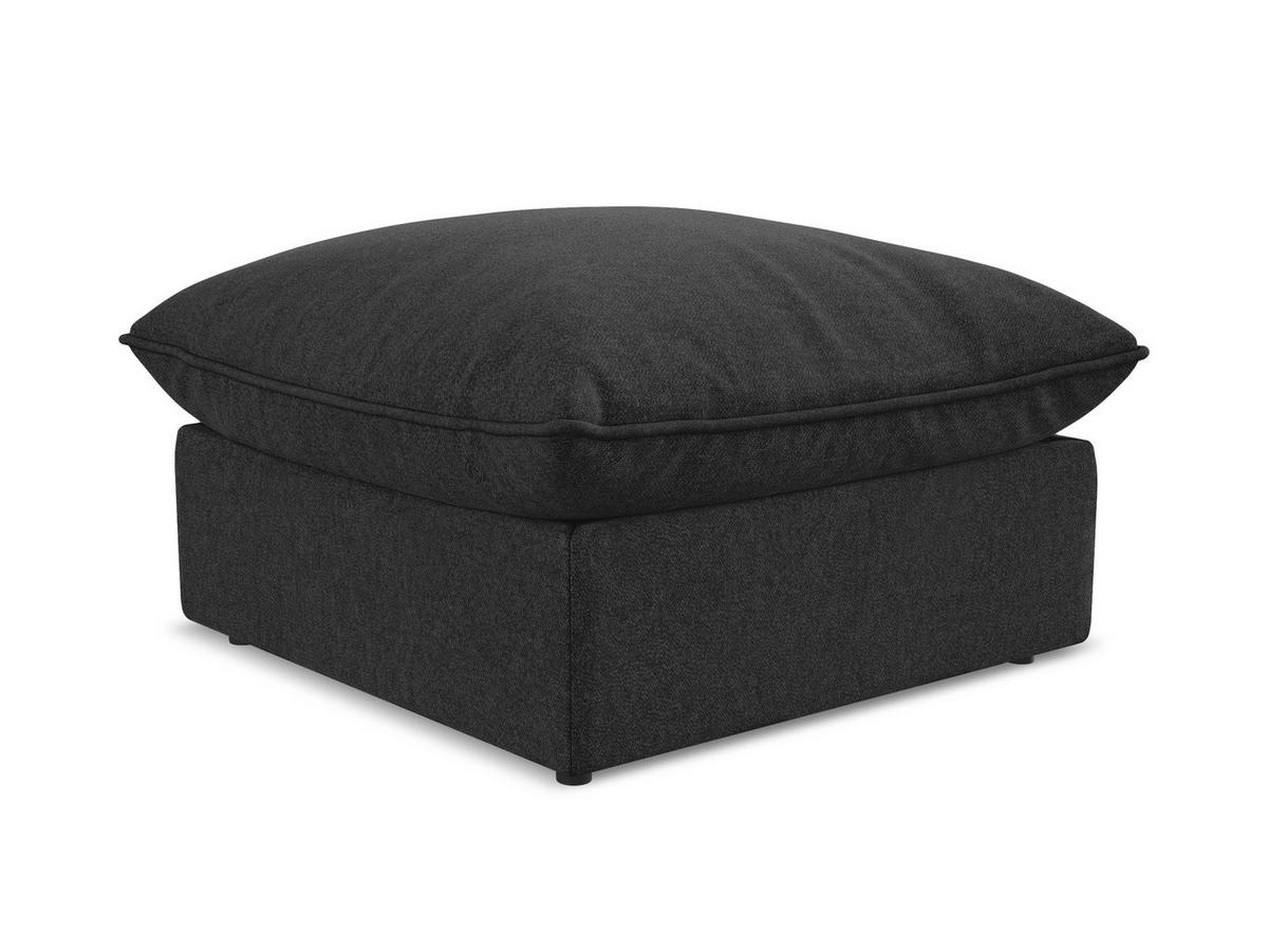 POUF Samt Stoff Schwarz - Schwarz, Holzwerkstoff/Kunststoff (75/45/75cm) - Makamii