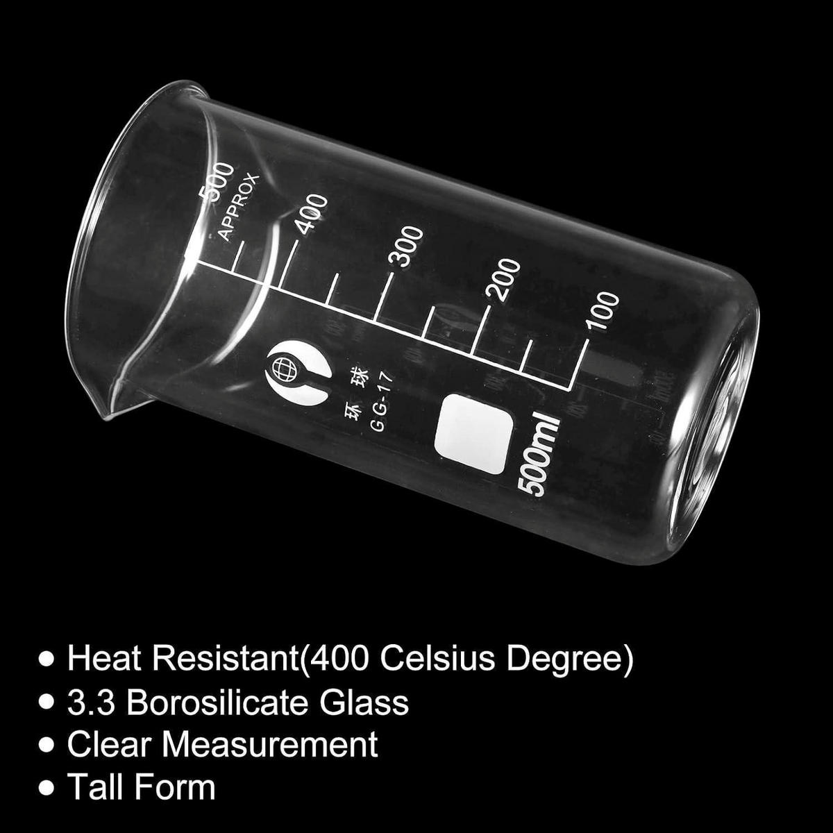 MESSBECHER 3er Set Borosilikatglas 500ml - Transparent, Glas (0.5L)