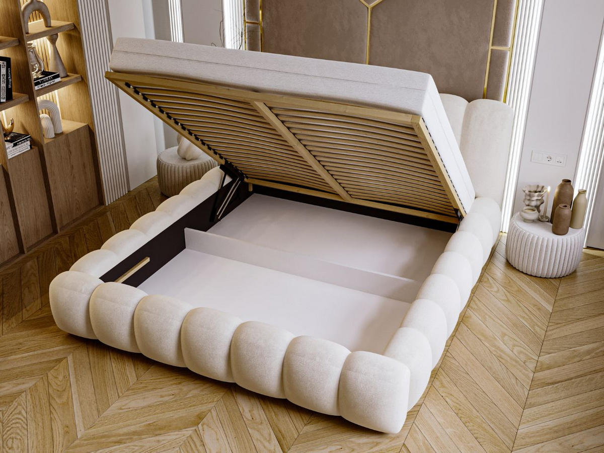 POLSTERBETT Averia 180x200 Beige - Beige, Textil (180/200cm) - Graingold