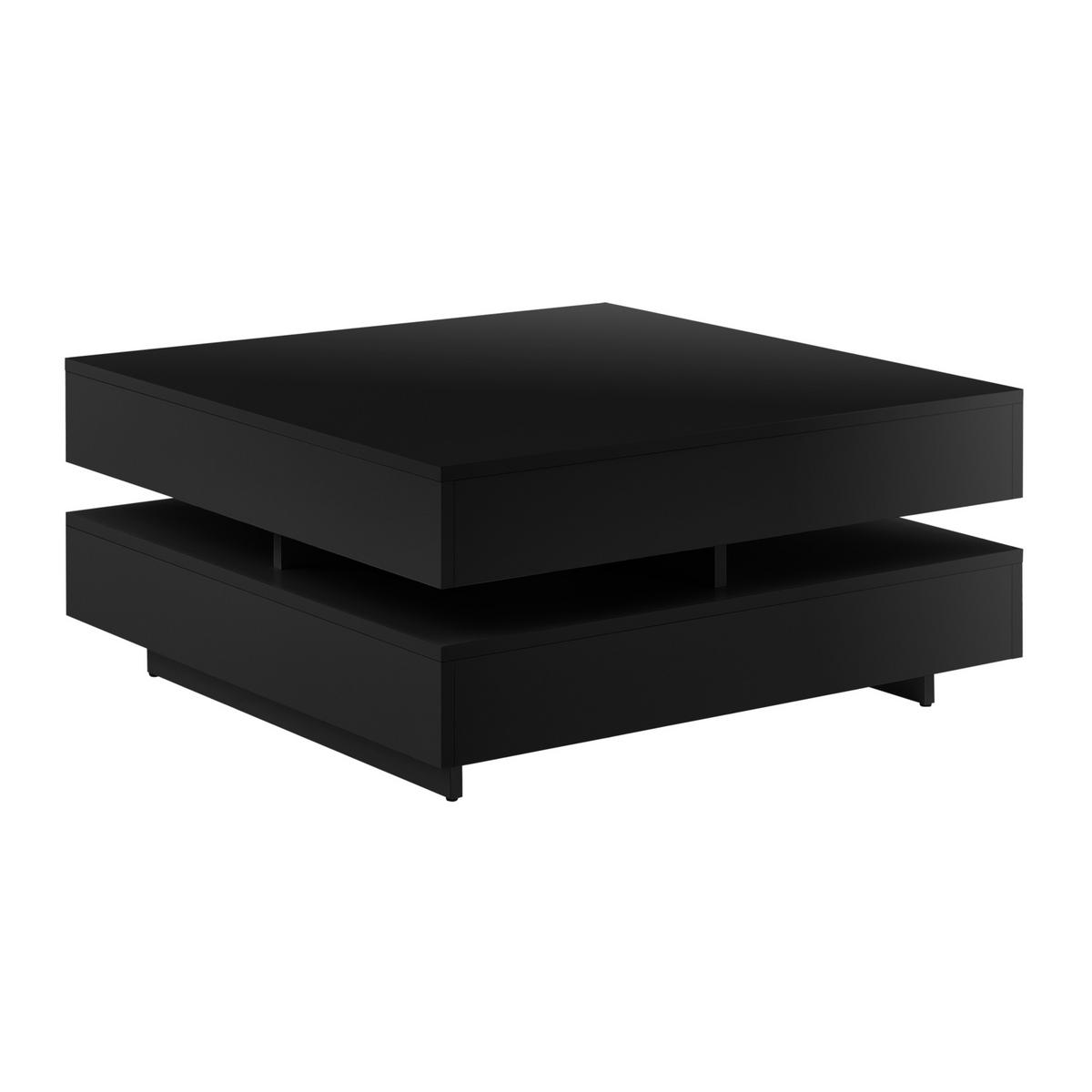 COUCHTISCH Märsta 75/75/36 - Schwarz Hochglanz, Holzwerkstoff (75/75/36cm) - [en.casa]