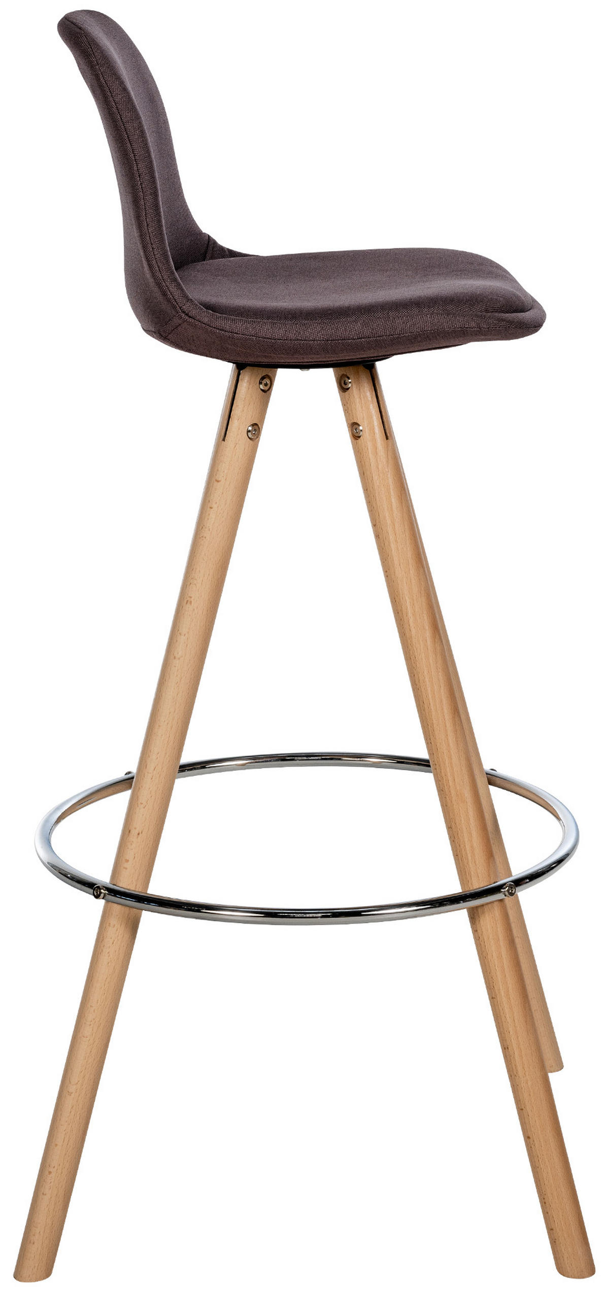 BARHOCKER PALMA Braun Stoff Braun - Braun, Holz/Textil (38/99/44cm) - DELUKE
