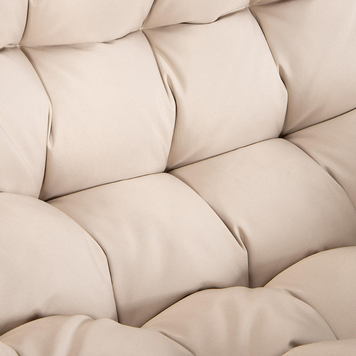 FALTBARER HÄNGESESSEL LOMA - Beige, 2-Sitzer - Beige, Kunststoff (130/123/69cm) - Home Deluxe