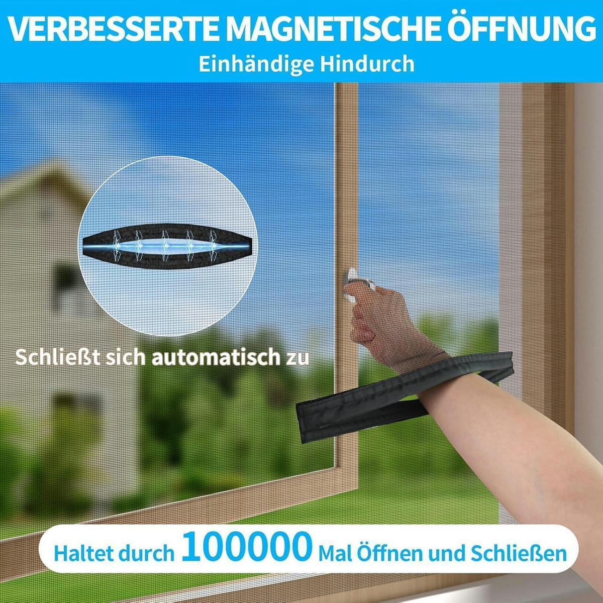 FLIEGENGITTER Dachfenster mit Magnetverschluss 100 x 130 cm - Schwarz, Textil (15/2.5/23cm)