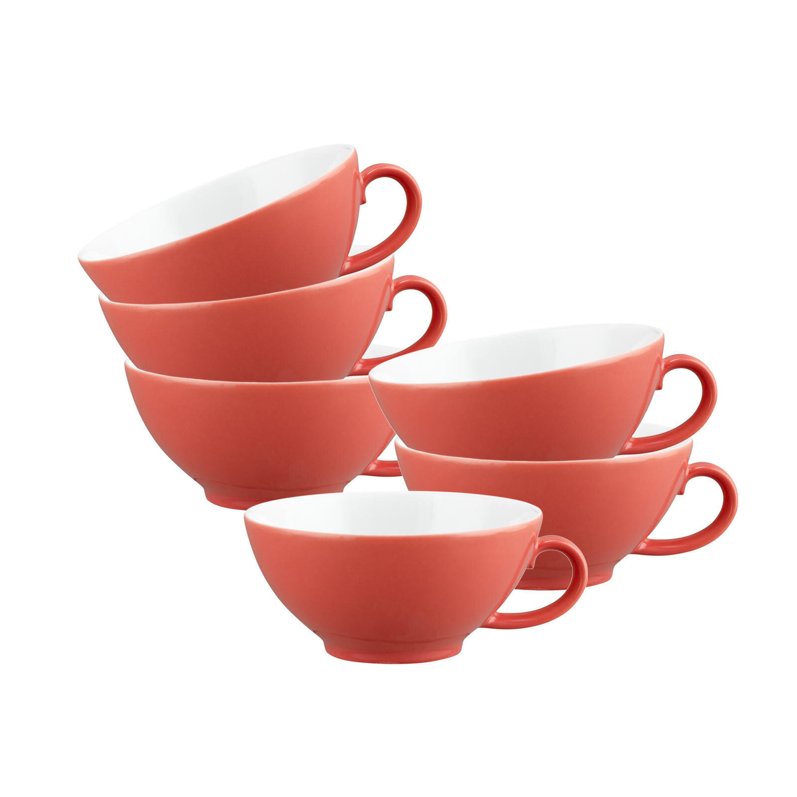 TEETASSEN Liberty Pure Colors Flamingo Red 140 ml 6er Set - Rot, Keramik (0.14L) - Seltmann Weiden