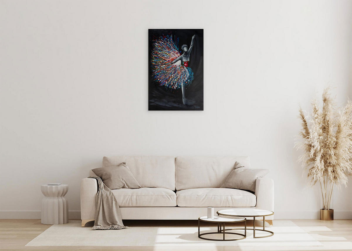 ACRYLBILD HANDGEMALT 60/90 cm - Multicolor/Schwarz, Holz/Textil (1.5/90cm) - KUNSTLOFT