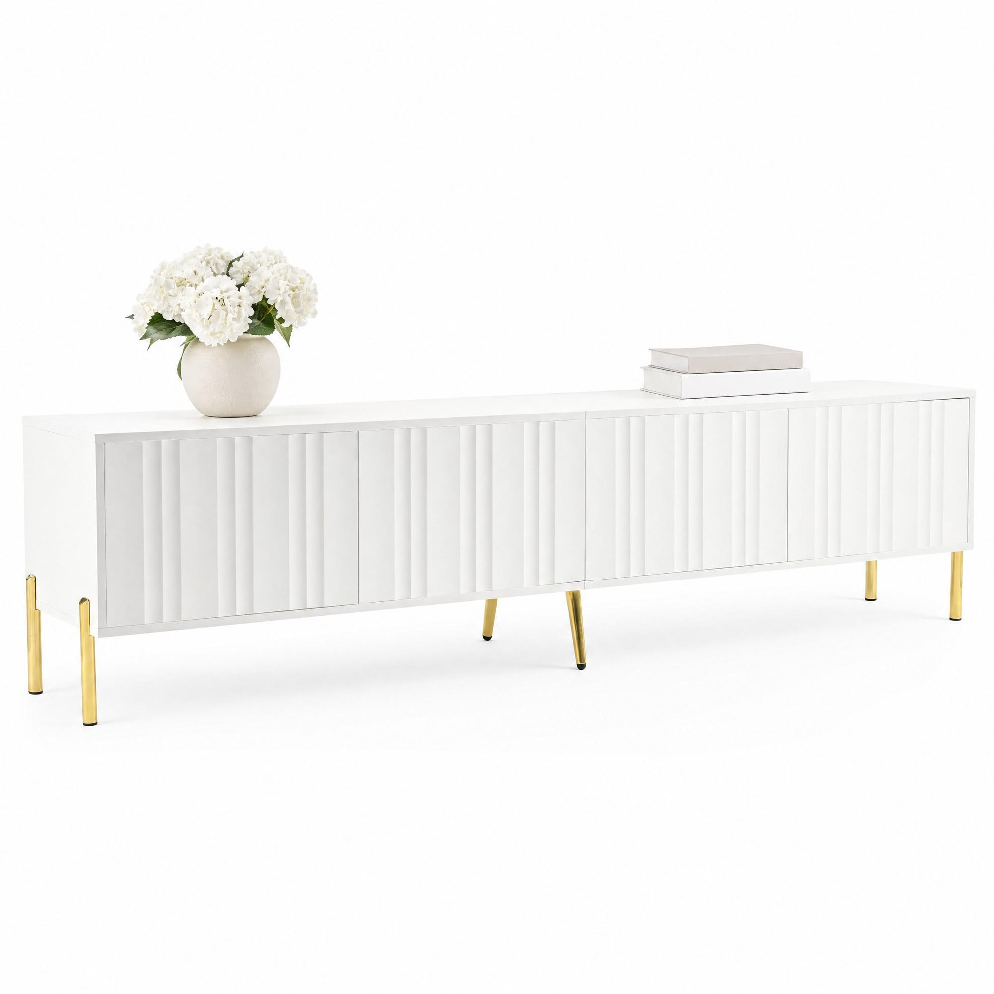 Beauniv Tv-Schrank Weiß 38x48x190 cm