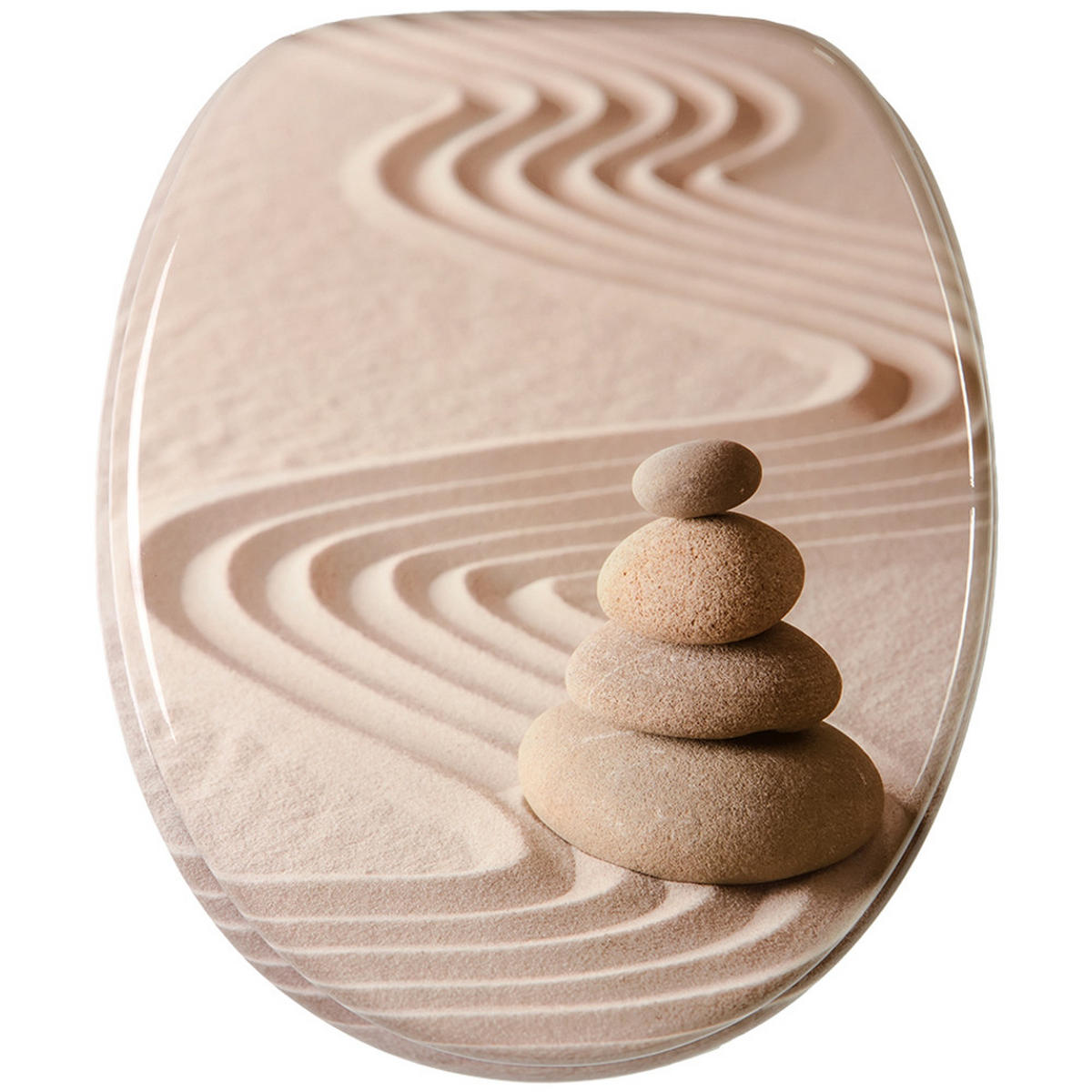 WC-SITZ mit Absenkautomatik Zen - Braun, Holzwerkstoff (38/6/47cm) - Sanilo